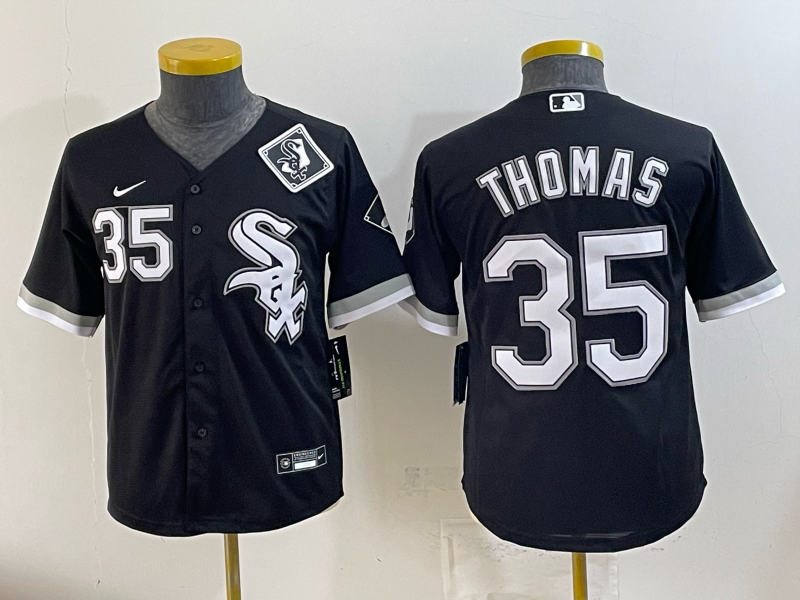 youth 2025 Chicago White Sox #35 Thomas black Game Nike MLB Jersey 0722005